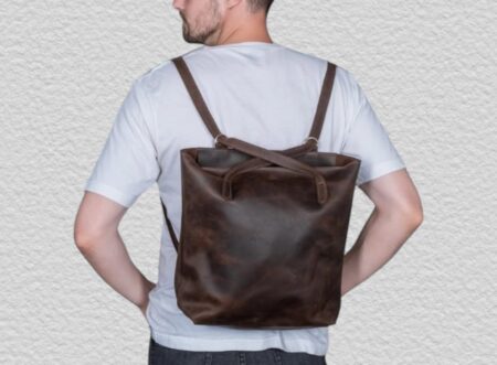 Leather Work Tote Handbag Large Laptop Bag with Shoulder Strap