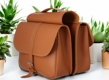 Leather bicycle panniers