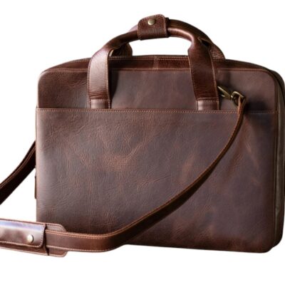 handmade leather laptop bag