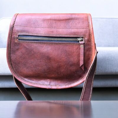 Valentine’s leather saddle bag