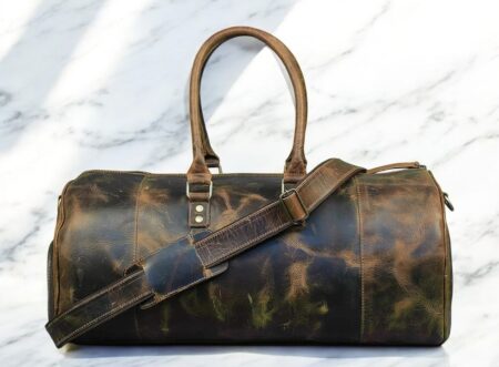 buffalo leather duffle bag