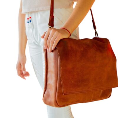 custom leather messenger bag