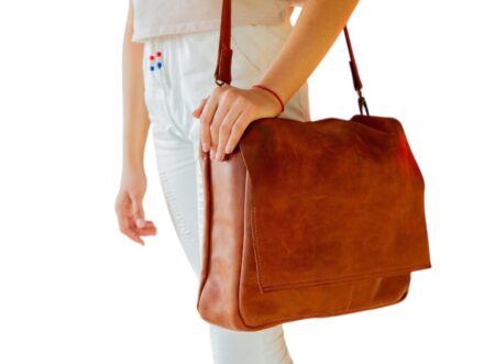 custom leather messenger bag