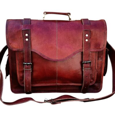 handmade leather laptop bag