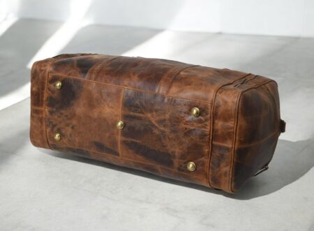 leather garment duffle bag