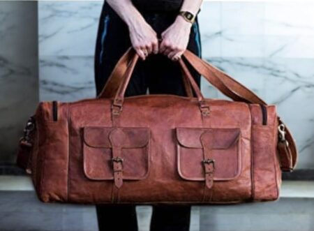 oversized leather duffle bag