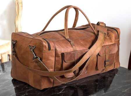 oversized leather duffle bag