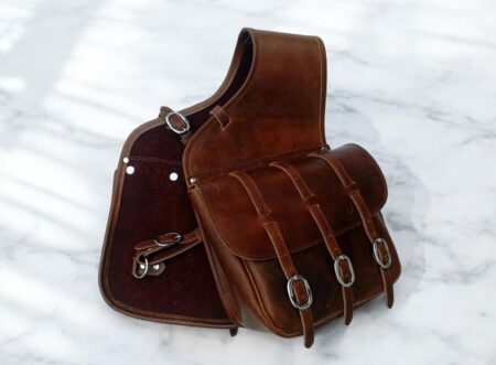 Vintage Leather Horse Saddle Bags - Premium Quality - Image 4