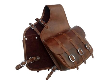 vintage leather horse saddle bags