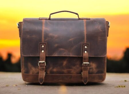 vintage messenger office bag leather