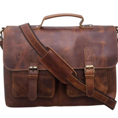 vintage messenger office bag leather