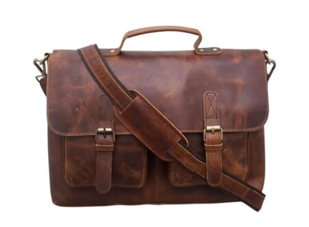 vintage messenger office bag leather