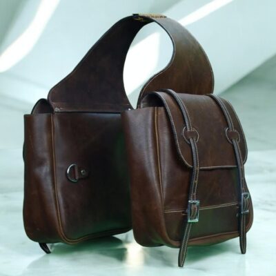 western leather saddle bags