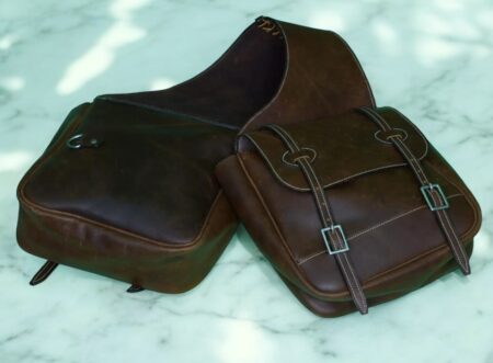 western leather saddle bags